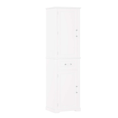 Armoire de rangement pour salle de bain, armoire haute étroite avec portes et tablettes réglables