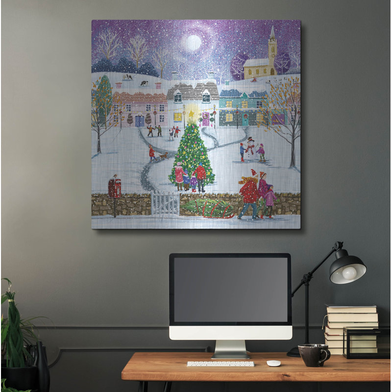  «Noël dans la communauté» par Elle Media Group SA, art mural en métal, 36 po x 36 po, H 36 po x l 36 po