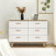 Buffet Buffet Armoire de rangement, Buffet Serveur Console Storge Armoire Poignée en bois massif Pieds de table pour la salle à manger Salon Cuisine Couloir