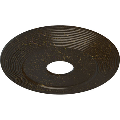 Endurathane Adonis Ceiling Medallion, 16 1/8"OD x 3 5/8"ID x 1"P (Fits Canopies up to 10 1/4"), Hand-Painted Stone Hearth Crackle Finish