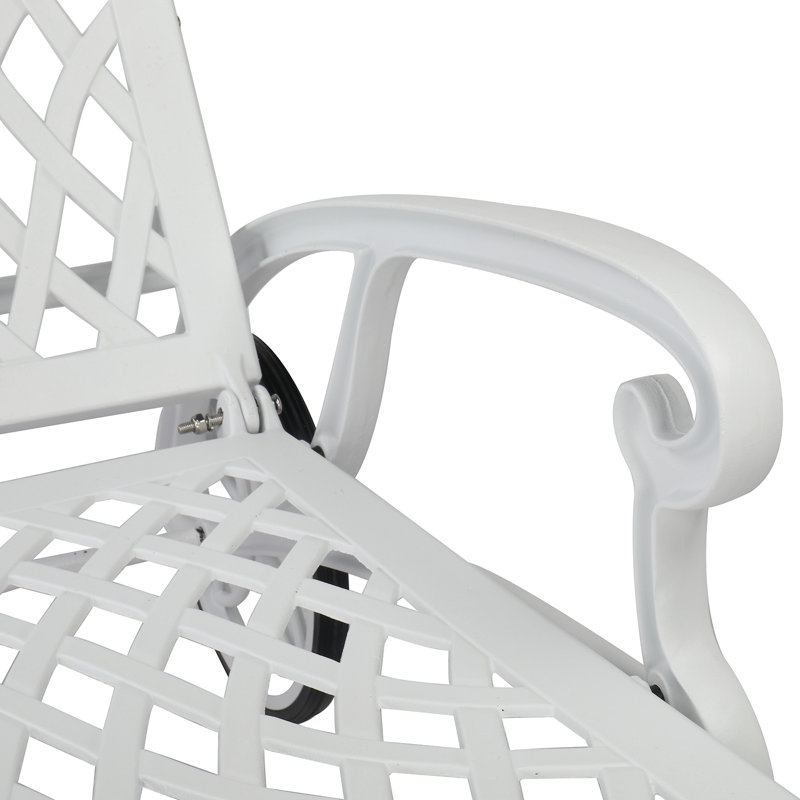 Chaise longue d'extérieur en métal Dashani, Blanc
