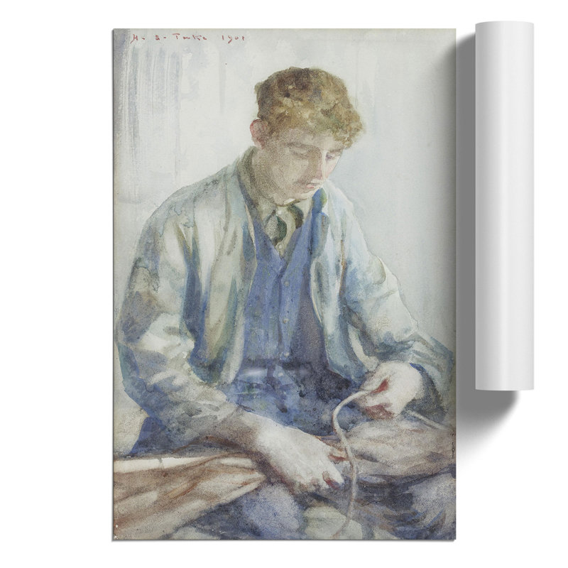 Tying The Sail by Henry Scott Tuke - No Frame Painting, 42cm H x 30cm W x 0.1cm D