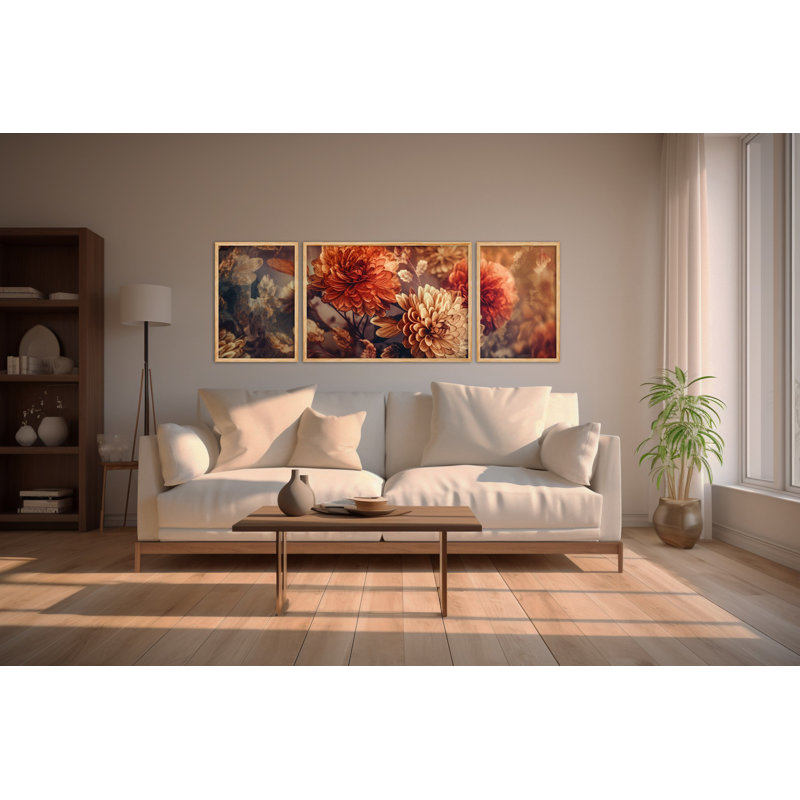 Elegant Decorative Framed MDF Painting Set (3 Pieces), 19.7 x 13.8 inches (2 Pieces) & 19.7 x 27.6 inches (1 Piece) | 100% MDF & Solid Wood Frame (Thickness: 0.8 inches) | Perfect for Living Room & Office Décor
