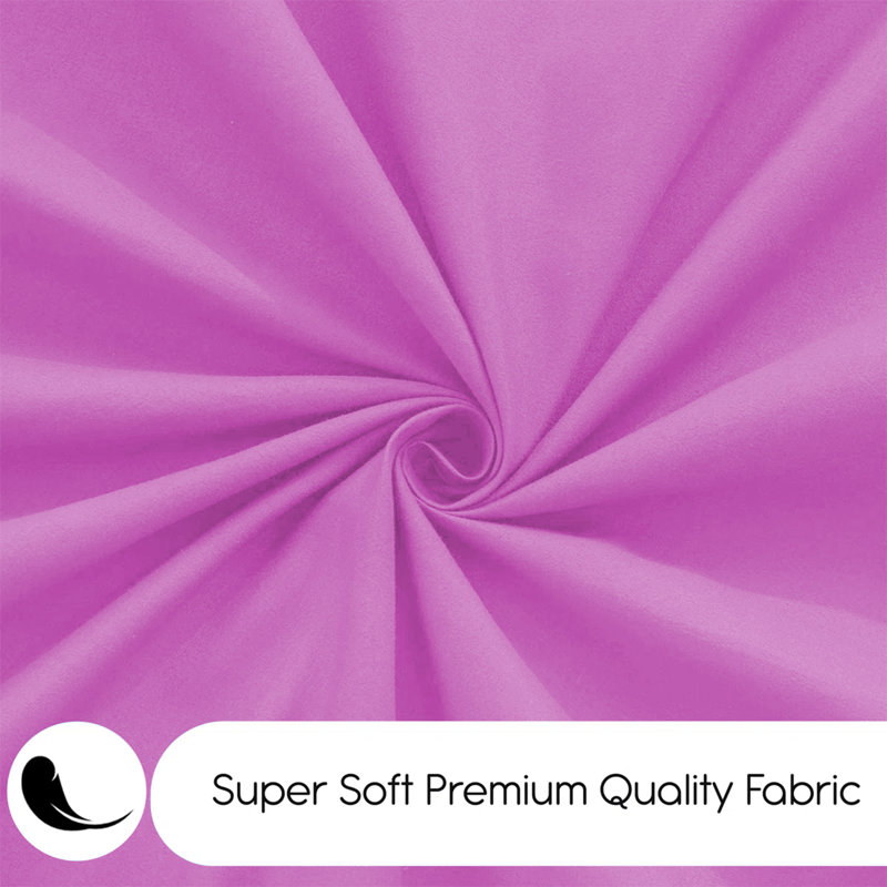 Edyson Microfiber Solid Colour Duvet Cover Set with Pillowcases, Purple, Super King - 2 Standard Pillowcases