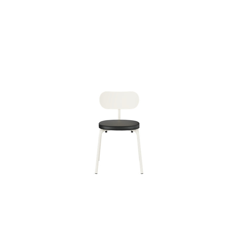 Chaise d'appoint en métal Khylia, Siège noir / base blanc pur