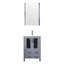 Meuble-lavabo gris foncé, comptoir en céramique, robinet, meuble-lavabo avec miroir inclus-434244188