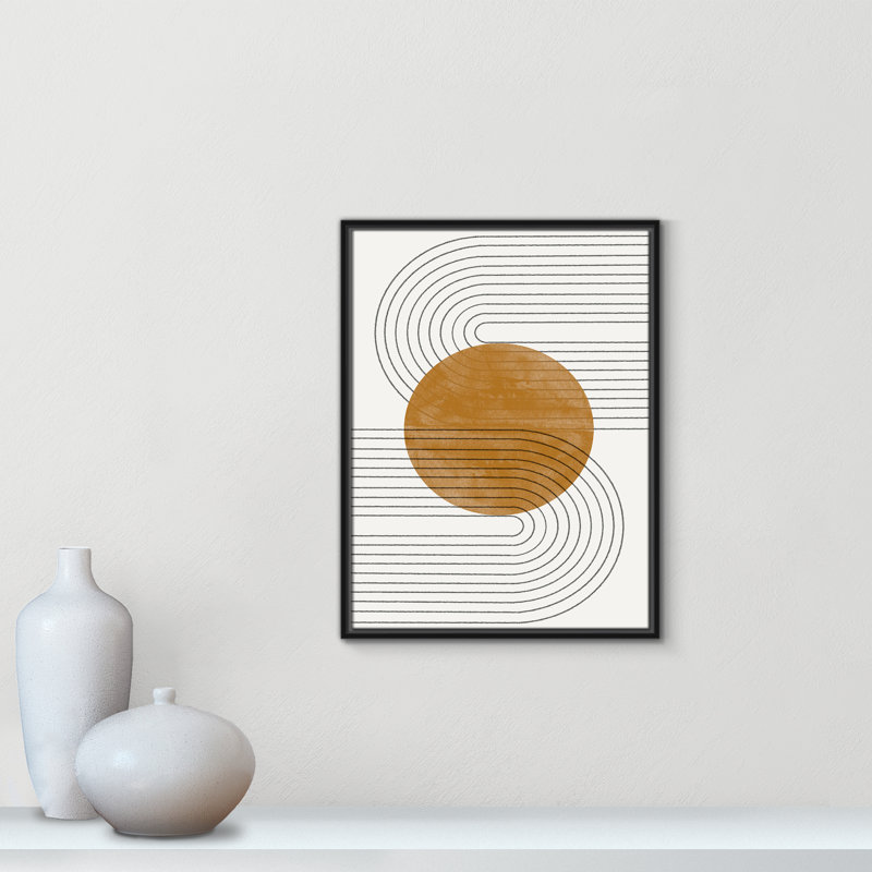 Échos courbés par Miuus Studio, Framed Canvas, Cadre flottant noir, L 19,5 po x H 25,5 po