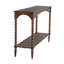 Console 47 x 14 x 30 po en bois brun rustique avec pieds en spirale tournés et tablette inférieure