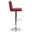 Tabouret de bar contemporain en vinyle à hauteur réglable avec dossier à panneau et base chromée Winnols-15480275