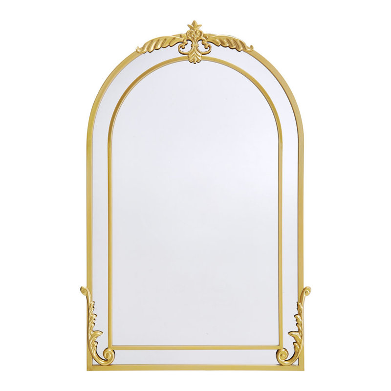 Cristina Iron Arch Wall Mirror, 90cm H x 56cm W, Gold