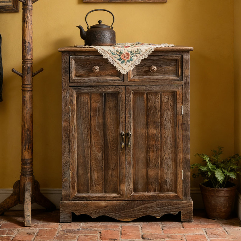 Banc de rangement pour chaussures en bois brun, Brun