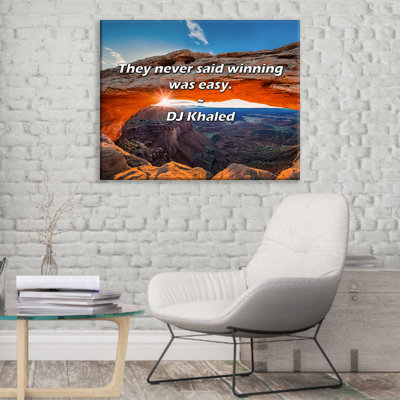 Artsy Quote "They never said winning was easy." By DJ Khaled Gallery Wrapped Canvas