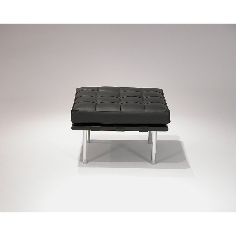Repose-pieds de rangement capitonné en cuir Mies Van der Rohe