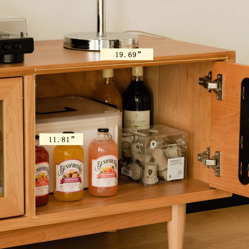 Meuble télé Modern Burlywood, H 19,69 po x L 82,68 po x l 15,75 po
