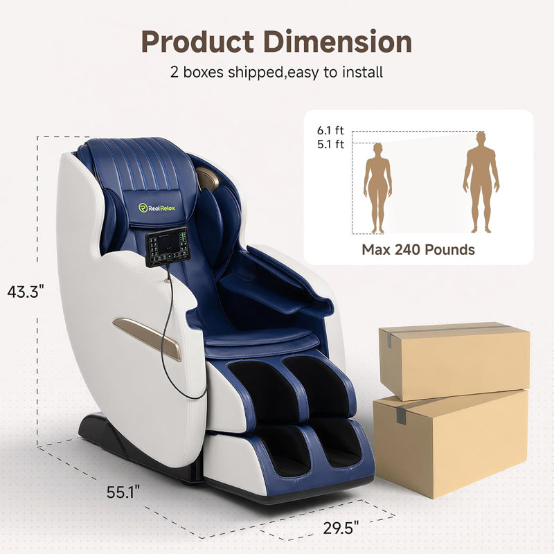 Fauteuil de massage bleu F3 Zero-Gravity, Bleu
