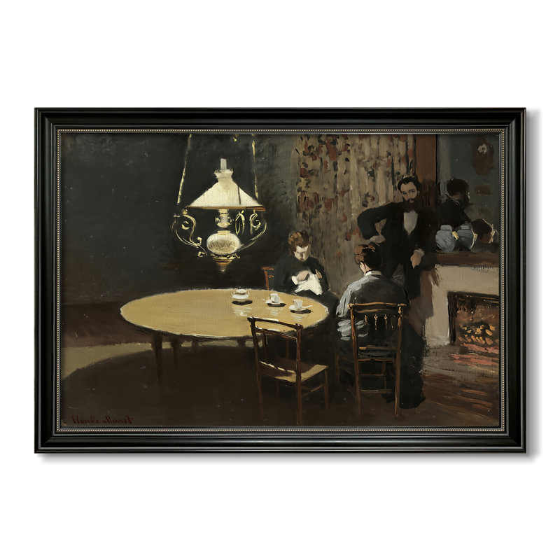Intérieur, après le souper (Intérieur, après souper), 1868-1869-Claude Monet-Toile encadrée personnalisée, Toile avec cadre