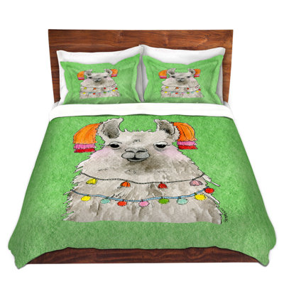 Ensemble de housse de couette des pompons llama light