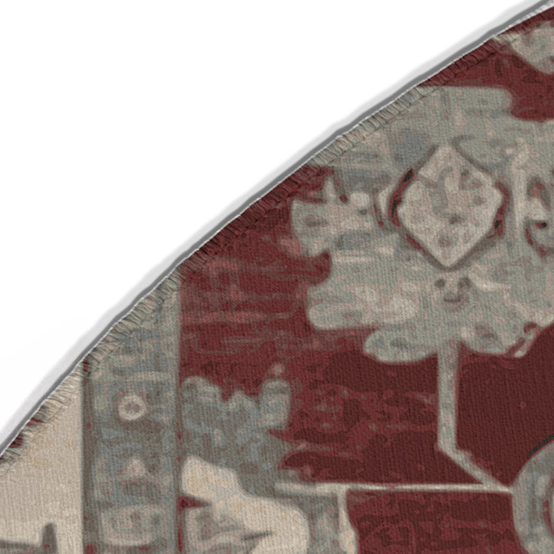 Tapis gris intérieur et extérieur surteint, Rond 5 pi