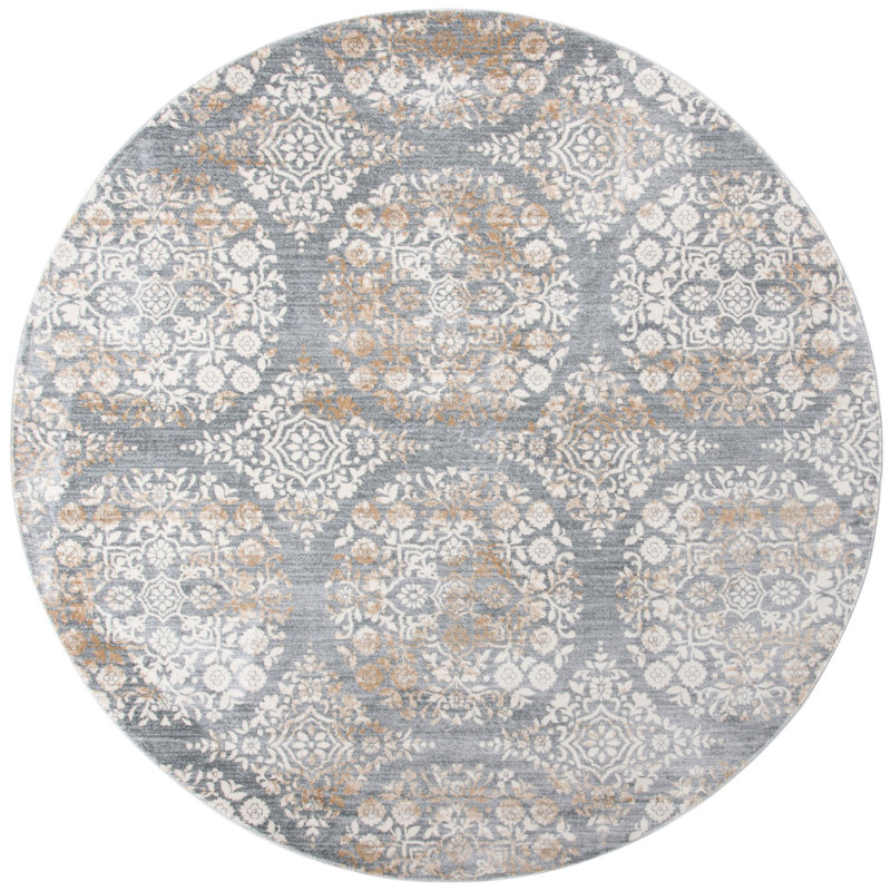 Tapis géométrique Isabella Performance, Rond 6 pi 7 po