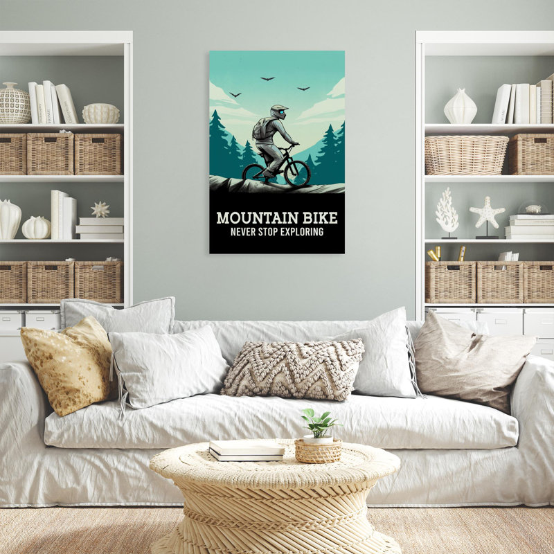 " Mountain Bike Never Stop Exploring ", 36" H x 24" W x 1.25" D