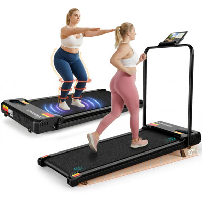 Tapis de marche 3,5 hp avec tapis de massage pour les pieds, tapis de marche polyvalent avec inclinaison et poignée