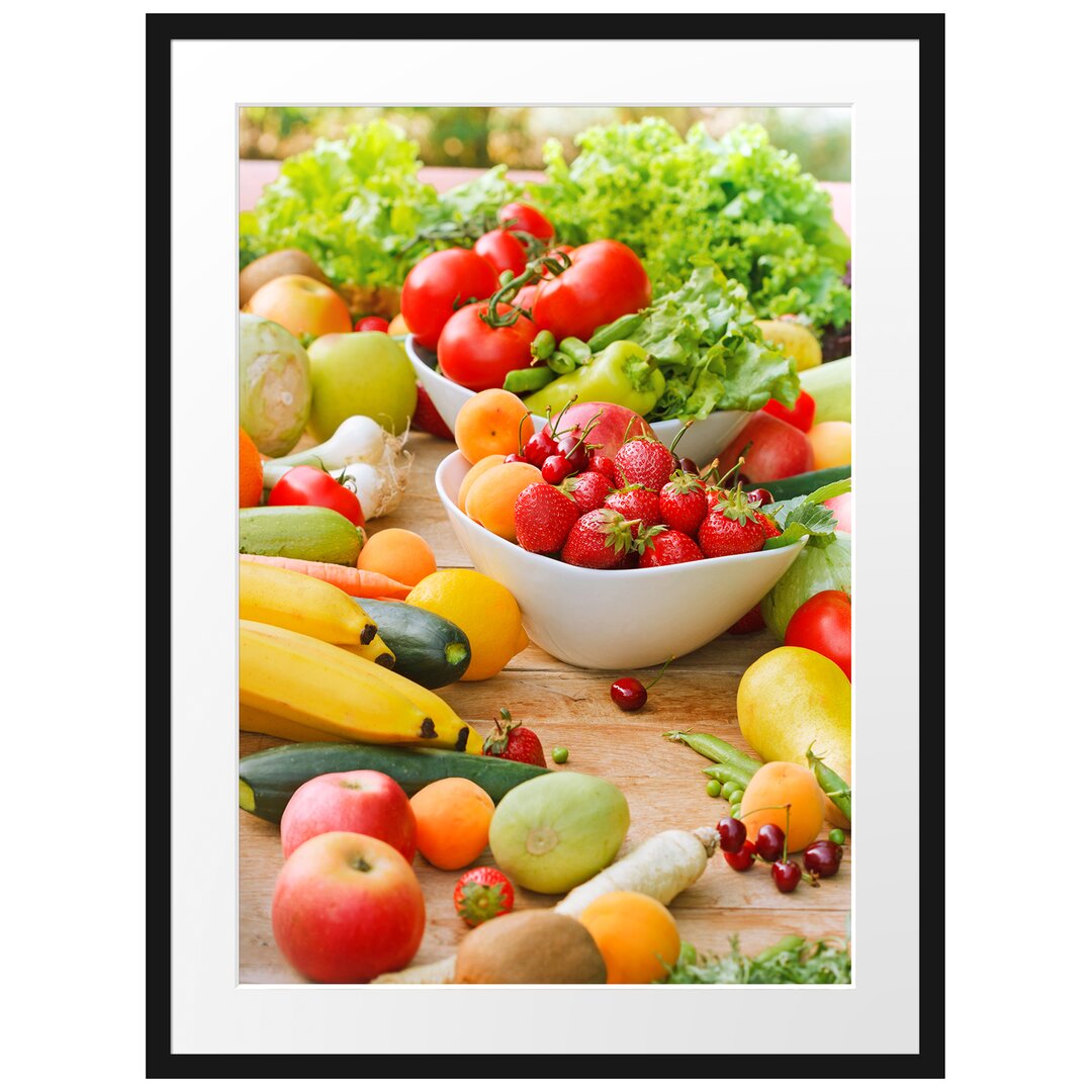 Gerahmter Kunstdruck Colourful Fruit and Vegetables