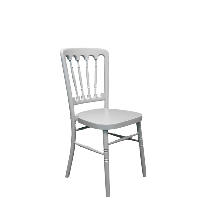 Arroyo 43cm H Solid Wood Slat Back Stacking Side Chair, Grey