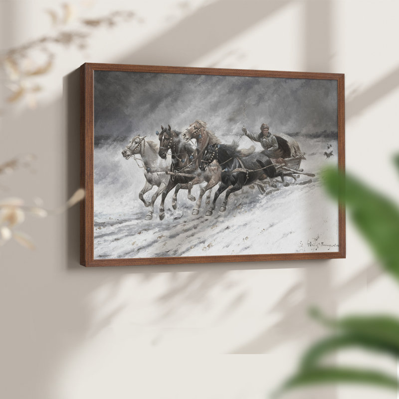 Faune rétro-XIXe - reproduction encadrée - réaménageable, H 22 po x l 28 po, Noyer
