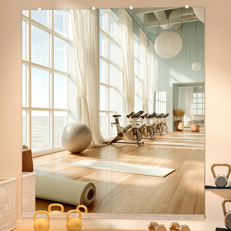 Tempered Glass Full Length Mirror - Large Rectangle Wall Mounted Mirror for Home Gym, Dance Studio & Living Room - Shatterproof, HD Reflection, Easy to Install
