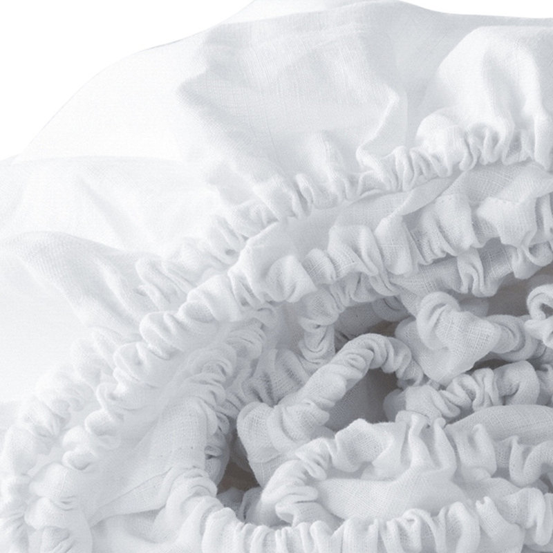 Drap-housse en lin blanc
