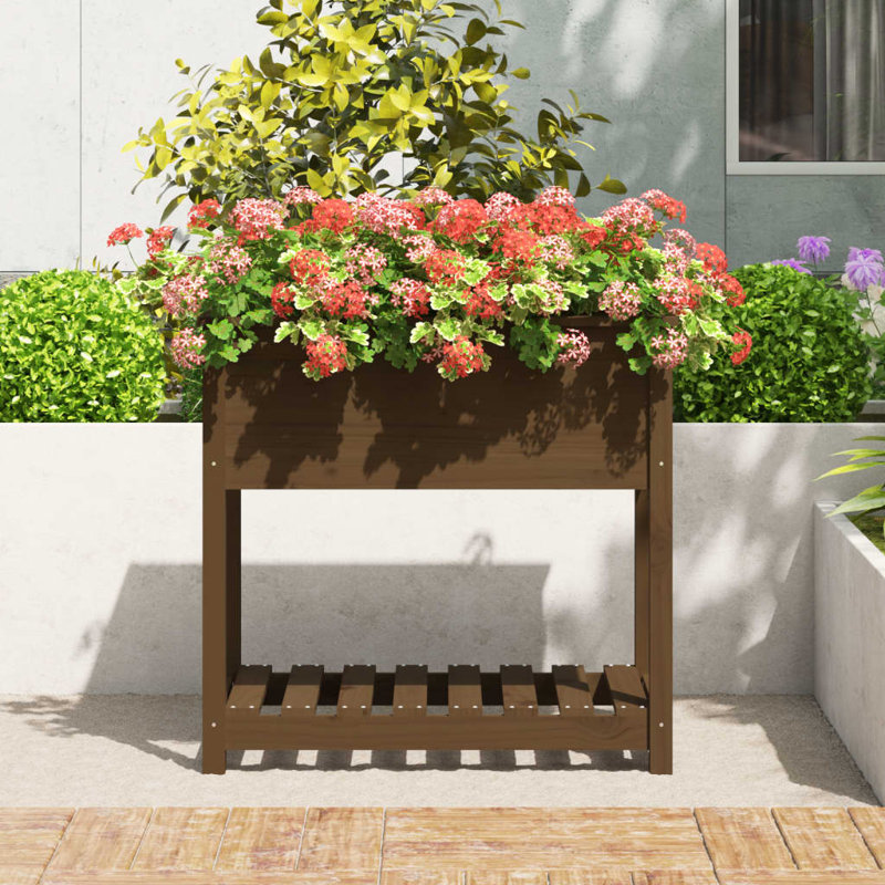 Aalap Wood Raised Garden Bed, Brown, 81cm H x 82.5cm W x 54cm D