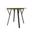 35.43 Inch Round Dining Table, Small Circle Kitchen Table With Metal Black Legs For 2-4 People,Modern Dining Room Table, Brown (Only Table)