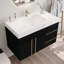 Meuble-lavabo flottant avec lavabo en céramique intégré et surface en pierre frittée