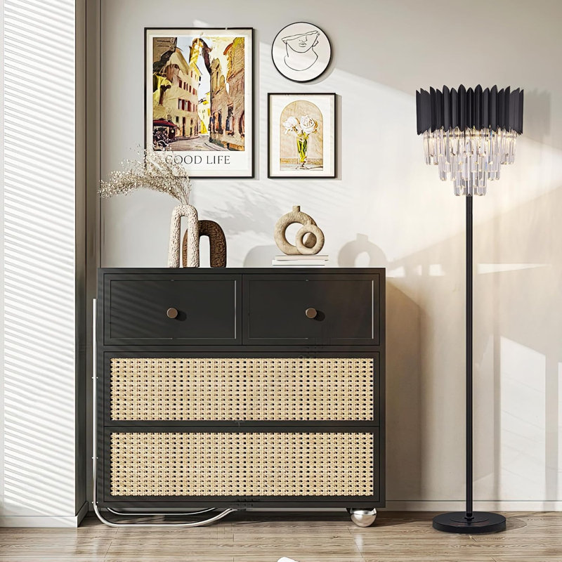 Black Crystal Floor Lamp