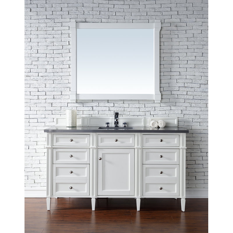 Brittany 60'' W Single Vanity, Charcoal Soapstone, Smokey Celadon, 8" Widespread