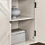 Buffet rétro de 33,6 po au design élégant, avec tablette réglable et finition pour un rangement à long terme blanc antique spacieux, assemblage géométrique à faible effort