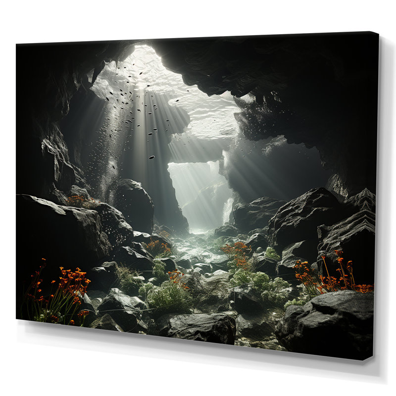 Coral Reef Tranquility - Décoration murale plage et océan, Toile tendue, H 16 po x l 32 po