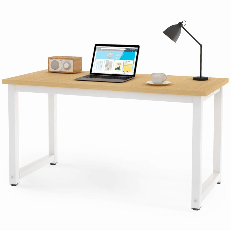 Nichole Metal Base Writing Desk, Oak/White