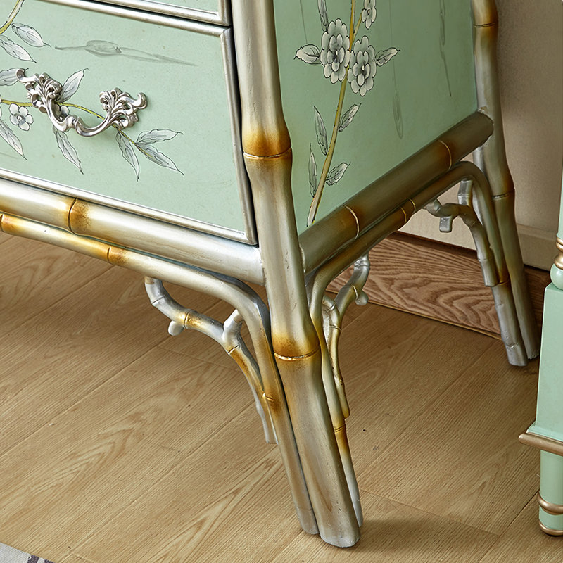 Unique Painting Solid Wood Accent Chest
