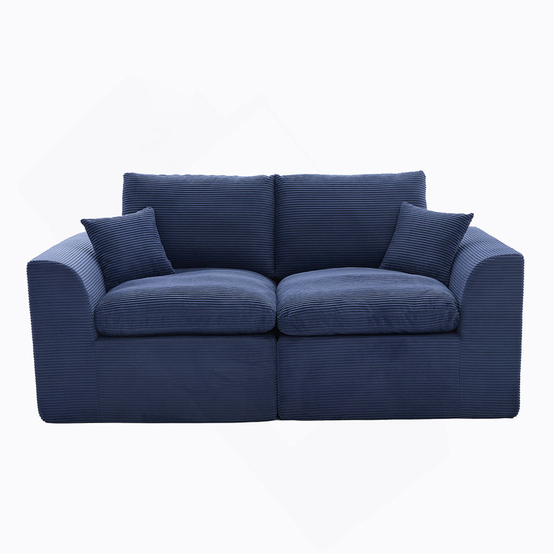 Canapé modulaire modulaire Cloud, canapé moderne Comfy Cloud, 2 places avec housses de coussin, Marine