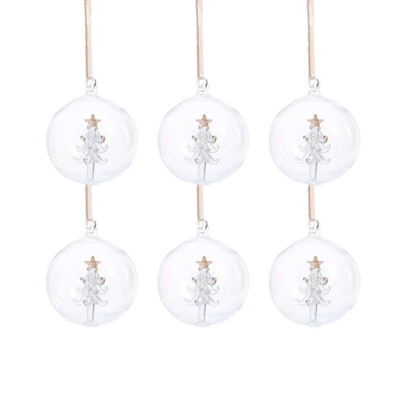 Boule en verre, H 3,25 po x l 3,25 po x P 3,25 po, Ensemble de 6