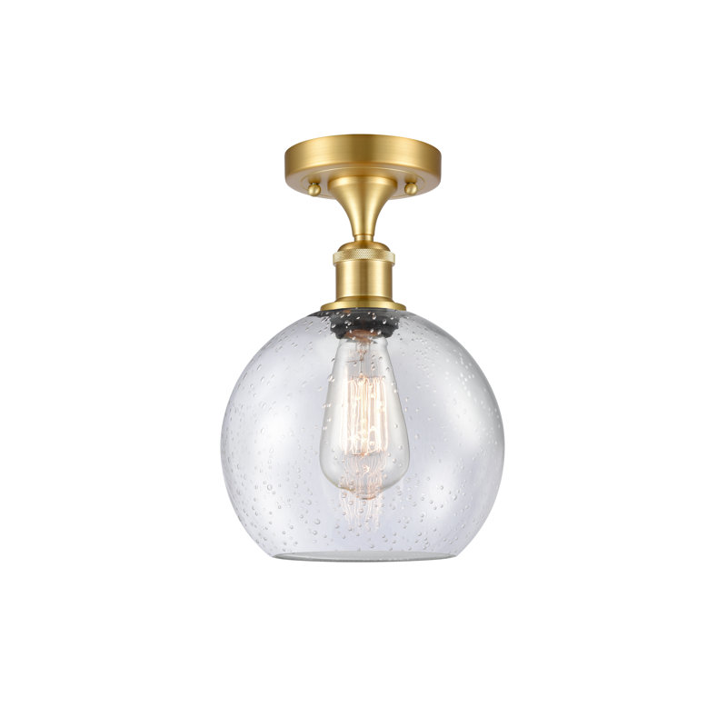 Plafonnier semi-encastré 1 lumière 8 po Cindi, DEL, Or satiné