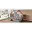 Lit double au sol avec fenêtre et petite tablette, lit en bois massif avec toit en forme de maison, sans sommier, gris-742036566-742036554