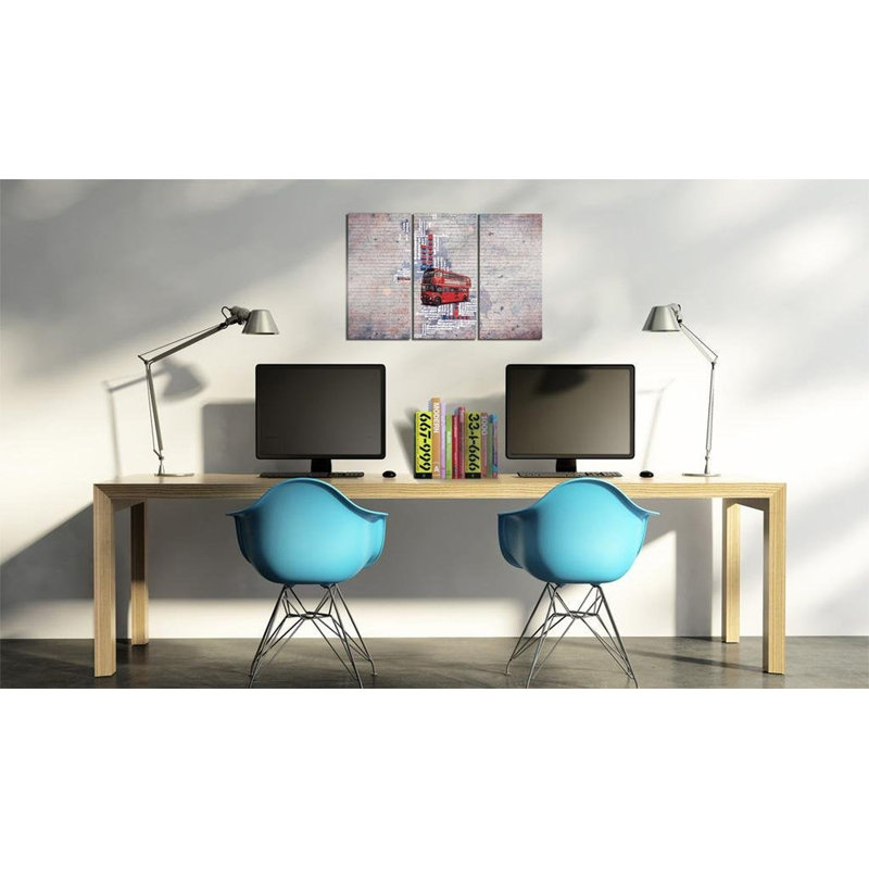 Autour de la Grande-Bretagne sur toile, ensemble de 3 pièces, H 16 po x l 24 po x P 0,7 po