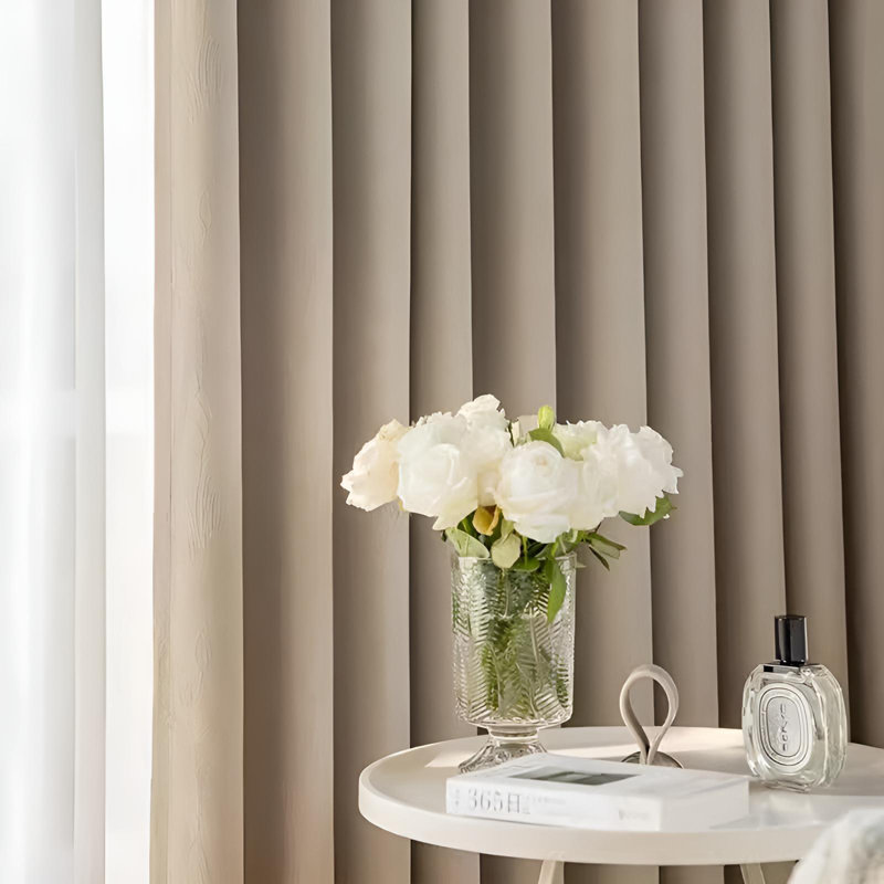 Chenille Room Darkening Curtain Pair, 98.43" W x 106.3" L
