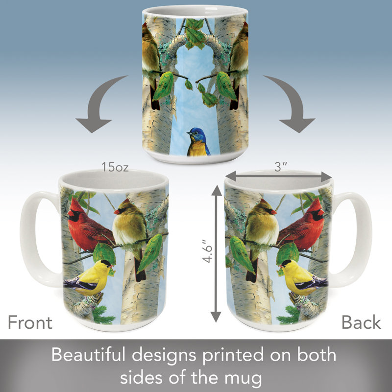 Oiseaux de chant préférés 15 oz. Tasse décorative en céramique