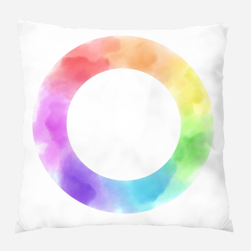 Coussin décoratif aquarelle Pascale, Microsuède, Intérieur