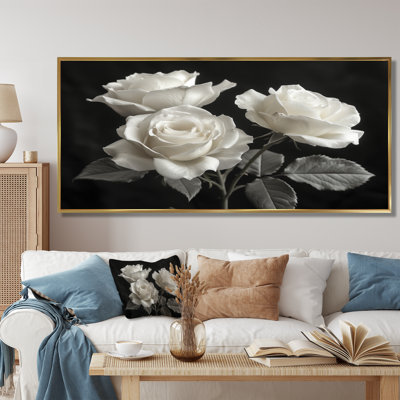 Monochromes en noir et blanc Roses Bloom II - Roses, art mural