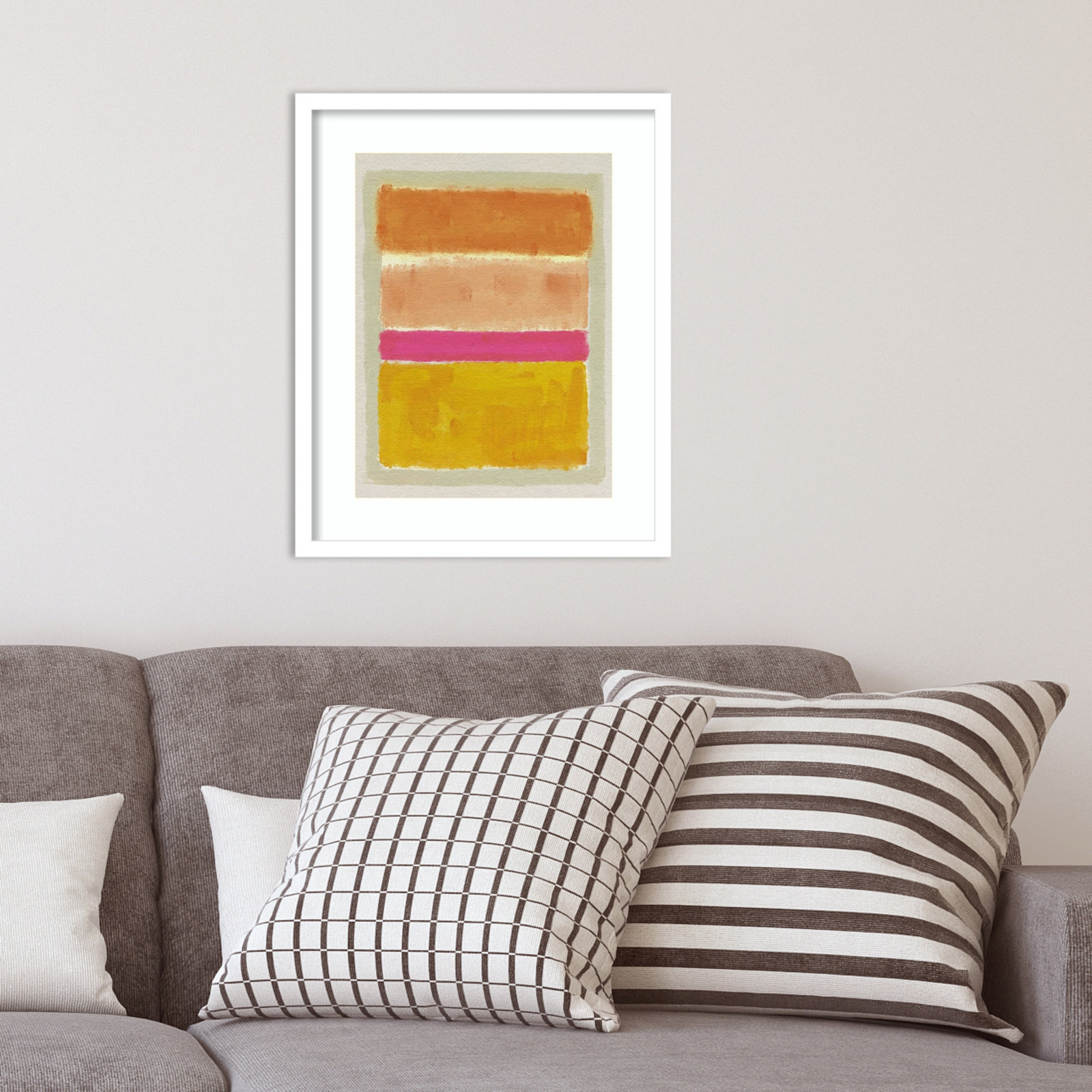 Rothko Inspired Tonescape by Victoria Barnes, White, 21" H x 17" W x 1" D