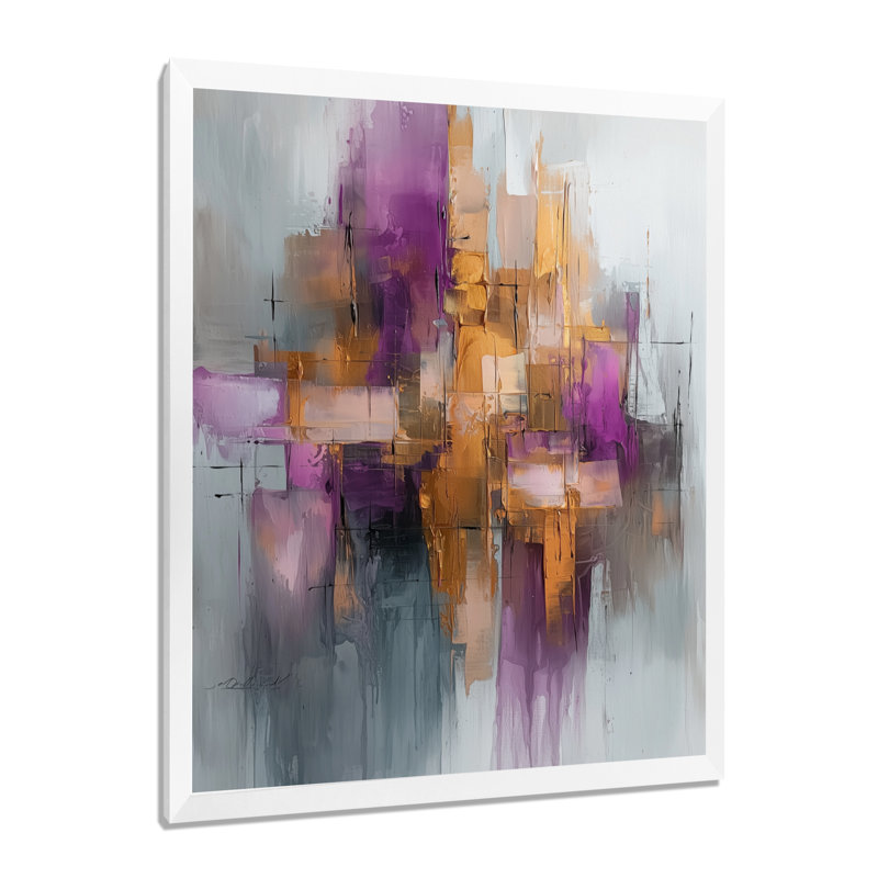 Obear - impressions sur toile abstraites, H 20 po x l 12 po, Reproduction encadrée d'une seule photo, Blanc